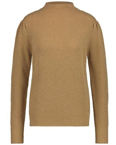 Nukus Stehkragenpullover Lana Pullover mit Turtleneck, Rippstrickkanten und Kaschmir (1-tlg) - Braun