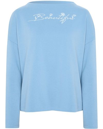 OKLAHOMA PREMIUM DENIM Sweatshirt mit raffiniertem Schnitt - Blau