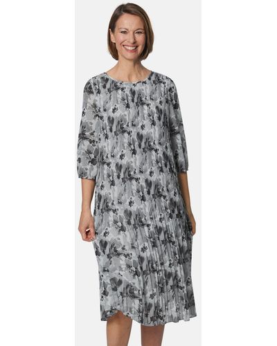 Goldner Abendkleid Kurzgröße: Aufregend plissiertes Kleid - Grau