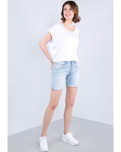 PLEASE FASHION Shorts mit sichtbarer Knopfleiste - Weiß