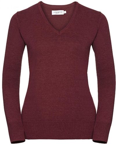 Russell Sweatshirt Ladies ́ V-Neck Knitted Pullover - Lila