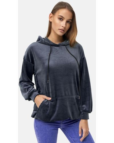 enflame Langer Kapuzen Pullover Oversized Hoodie Kleid Velours Sweatshirt (1-tlg) 3873 in Navy - Blau