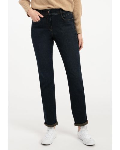 Recover Pants 5-Pocket-Jeans DARLIN mit ausgefallener Nahtführung - Blau