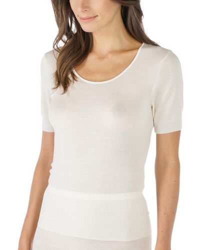 Mey T- halbarm Shirt Wolle/Seide SERIE EXQUISITE - Weiß