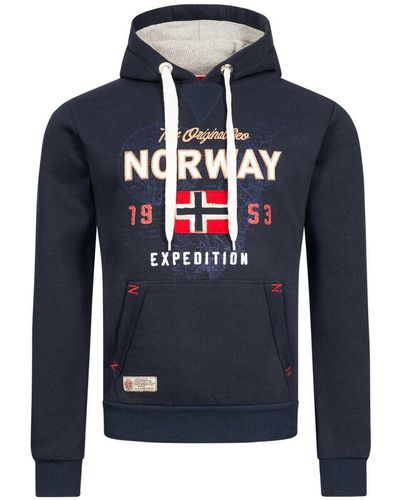 Geo Norway Kapuzen Pullover Sweat Hoodie Sweatshirt Kapuzensweatshirt Sweater - Blau