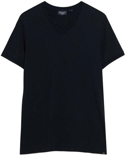 Superdry T-Shirt V NECK SLUB SS Eclipse Navy - Schwarz