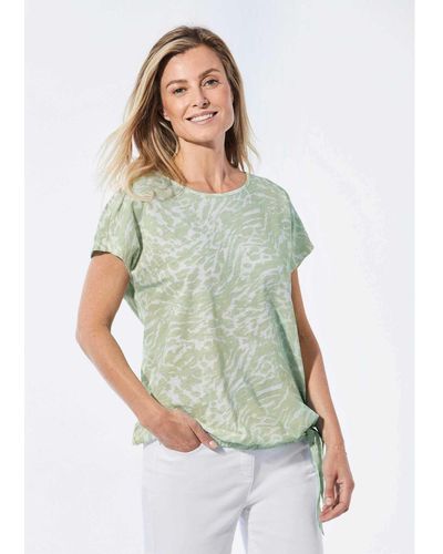 Goldner T- Shirt mit U-Boot-Ausschnitt - Grün
