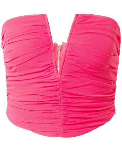 MissPap Shirttop (1-tlg) Drapiert/gerafft - Pink