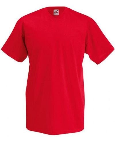 Fruit Of The Loom Valueweight V-Neck T-Shirt - Rot