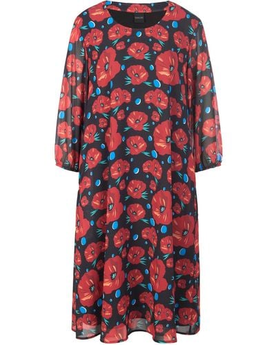 Madeleine A-Linien-Kleid Schwungvolles Kleid mit Unikat-Print - Rot