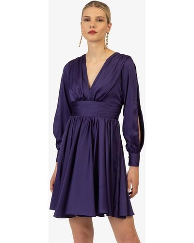 Kraimod Abendkleid aus hochwertigem Polyester Material mit tiefer V-Ausschnitt - Blau