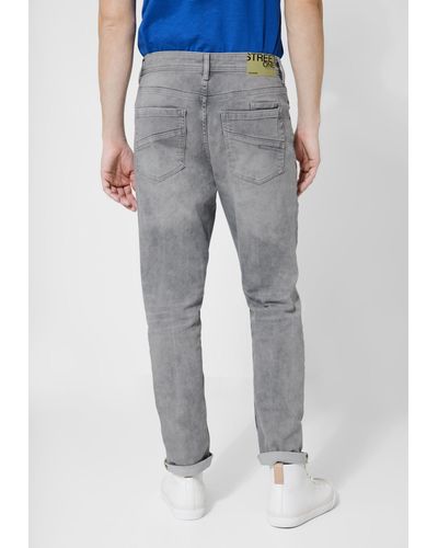 Street One Men Regular-fit-Jeans 5-Pocket-Style - Grau