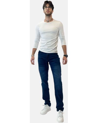 Elara Jeans Slim Fit Hose Denim Stretch (1-tlg) - Blau