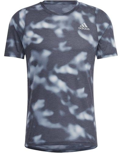 adidas Shirt RUN ICONS AOP T 000 MULTCO/WHITE/BLACK - Blau