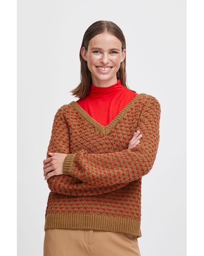 B.Young Strickpullover BYOLENA JUMPER - Rot