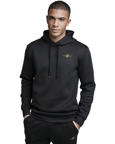 SIKSILK OVERHEAD SPORT HOODIE SS-18745 Black Schwarz