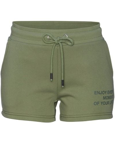 Buffalo Sweatshorts -kurze Hose mit Statement Druck, Loungewear - Grün