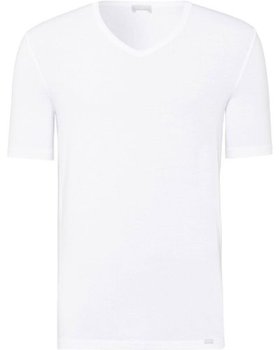 Hanro V-Shirt Natural Function (1-tlg) - Weiß