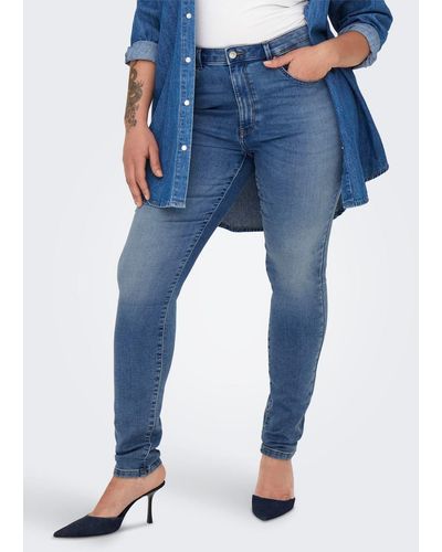 Only Carmakoma Fit-Jeans CARFOREVER HIGH HW SKINNY JOGG DNM BJ - Blau