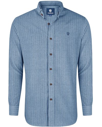 Almbock Trachtenhemd hemd Florian blau-weiß-gestreift
