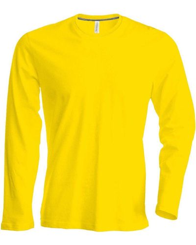 Kariban Rundhalsshirt K359 T-Shirt langarm enzymgewaschen - Gelb