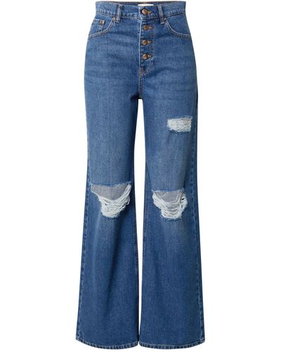 ONLY Weite Jeans HOPE (1-tlg) Cut-Outs - Blau