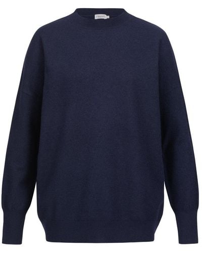 Filippa K Rundhalspullover Sweater SHERYL mit Wolle - Blau