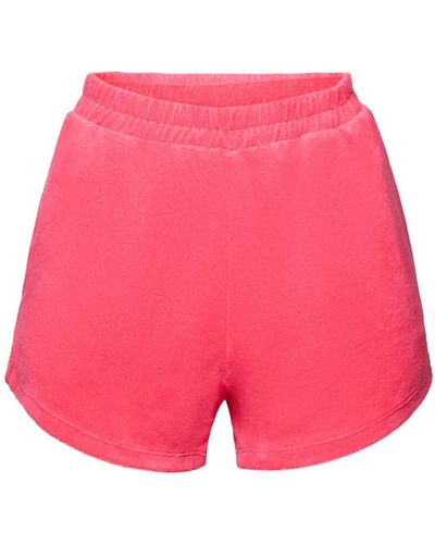 Esprit Recycelt: Strand-Shorts aus Frottee (1-tlg) - Pink