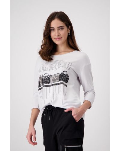 Monari T-Shirt Sweatshirt, cloudy grey - Weiß