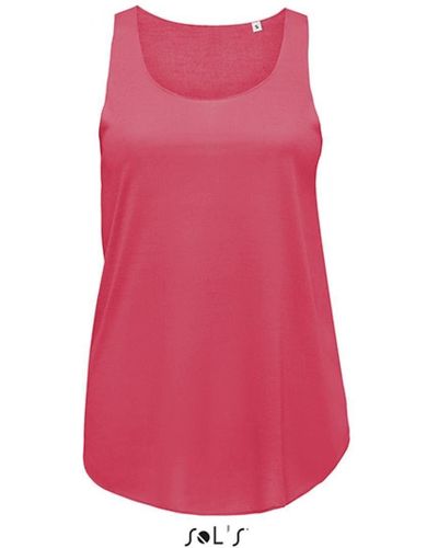 Sol's Tanktop Jade T-Shirt, 130 Jersey, 100% Polyester - Pink