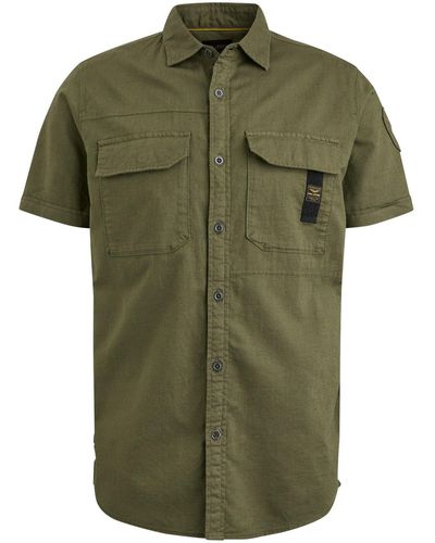 PME LEGEND Longsleeve Short Sleeve Shirt Ctn/linen - Grün