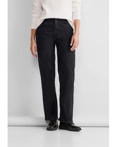 Street One 5-Pocket-Jeans QR York Straight mit geradem Bein - Schwarz