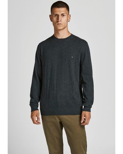 Jack & Jones Rundhalspullover BLURAY CASHMERE KNIT - Grau