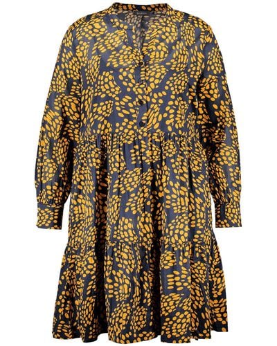 Samoon Luftiges A-Linien-Kleid mit Print - Mehrfarbig