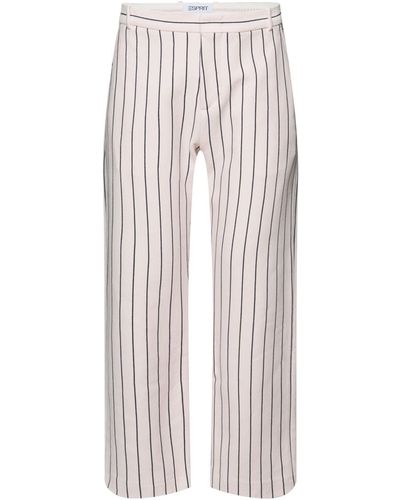 Esprit Nadelstreifen-Anzughose aus Baumwoll-Piqué - Weiß