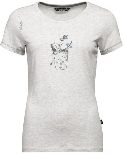 CHILLAZ T-Shirt Saile Chalkbag Flower light grey melange - Grau