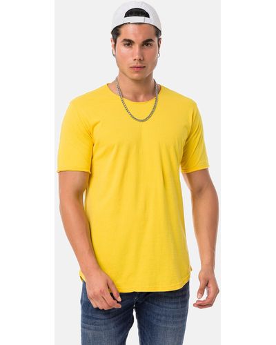 Redbridge T-Shirt Taunton mit abgerundeten Saum - Gelb