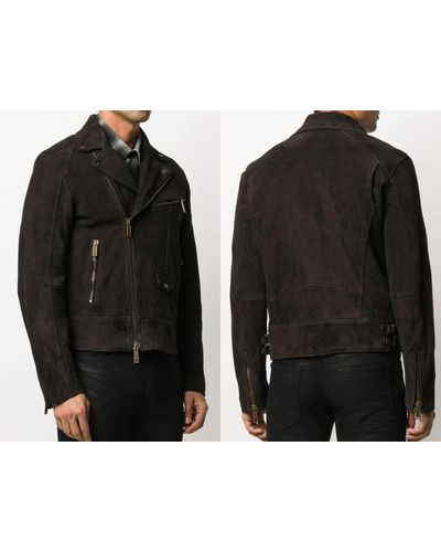DSquared² Winterjacke Suede Leather Biker Style Iconic Blouson Jacke Jacket - Schwarz