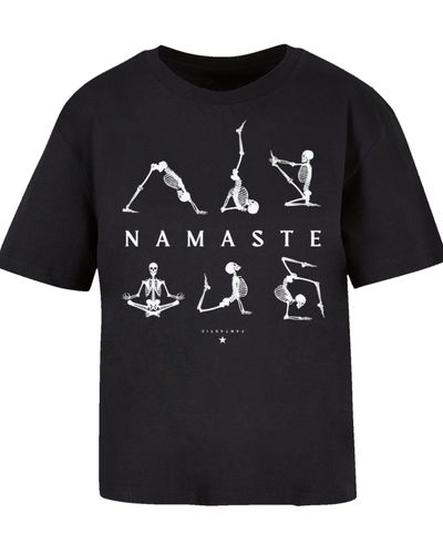 F4NT4STIC Grau Halloween Lyst DE Print Skelett Namaste Sweatshirt | Yoga in