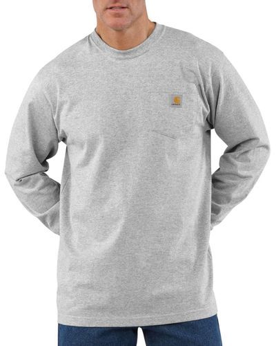 Carhartt Langarmshirt Loose Fit Heavyweight Long-Sleeve Pocket T-Shirt Adult - Grau