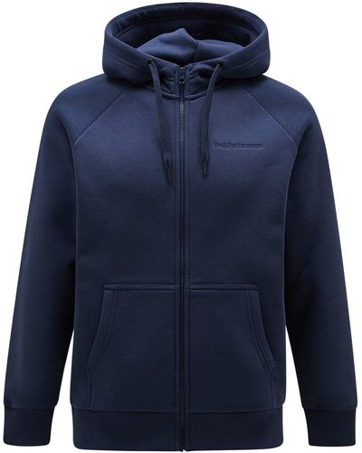 Peak Performance Kapuzensweatshirt M Original Small Logo Zip Hood - Blau