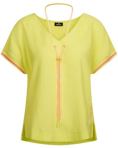 Sportalm Kitzbühel V-Shirt mit Zierkordel als Hingucker - Gelb