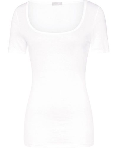 Hanro T-Shirt Ultralight unterziehshirt unterhemd kurzarm - Weiß