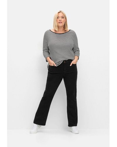 Sheego Bootcut-Jeans Große Größen mit Bodyforming-Effekt - Weiß