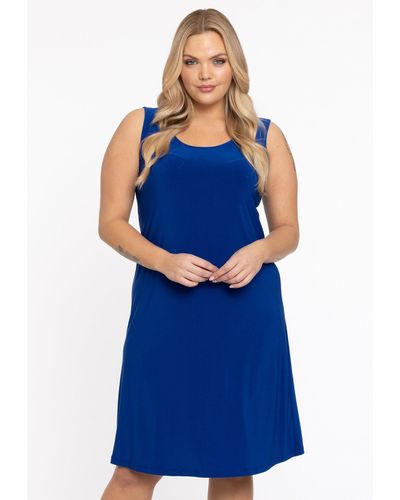 Yoek A-Linien-Kleid Große Größen - Blau