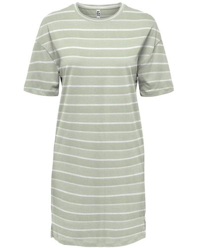 Jacqueline De Yong Shirtkleid Lockeres Mini T-Shirt Kleid JDYLUCIA (lang, 1-tlg) 4184 in Grün - Grau