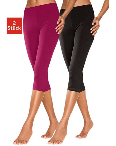 vivance active Caprileggings (2er-Pack) mit Gummibund, Loungewear - Pink