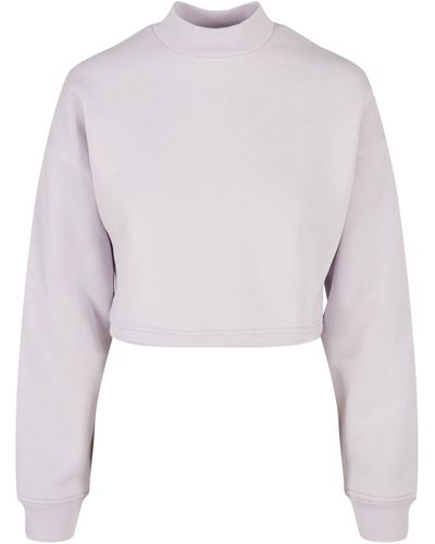 Urban Classics Sweater Ladies Cropped Oversized Sweat High Neck Crew (1-tlg) - Weiß