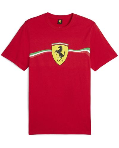 PUMA Scuderia Ferrari Race Big Shield Motorsport Heritage T-Shirt - Rot