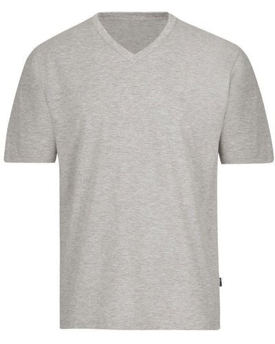 Trigema T- V-Shirt DELUXE Baumwolle (1-tlg) - Grau